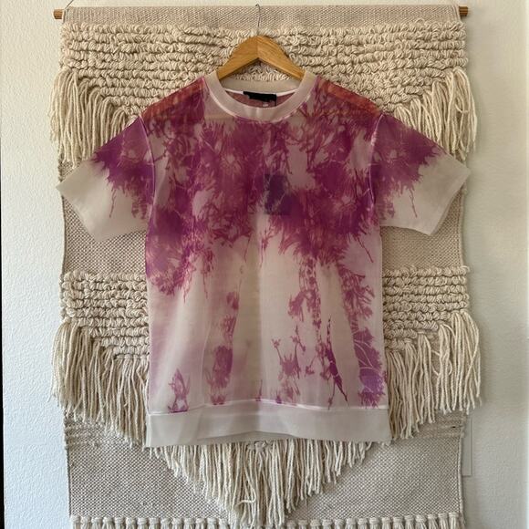 NWT: Alexander Wang Tie Dye Mesh Short Sleeve - Picture 1 of 8